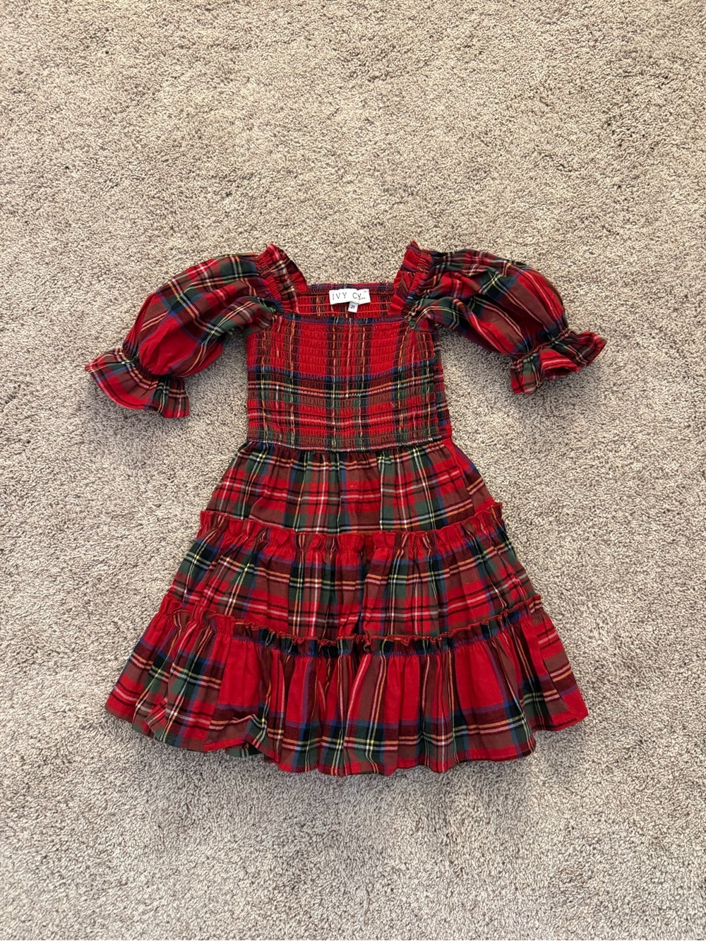 Ivy City Toddler Mini Madeline Dress in Holiday Plaid